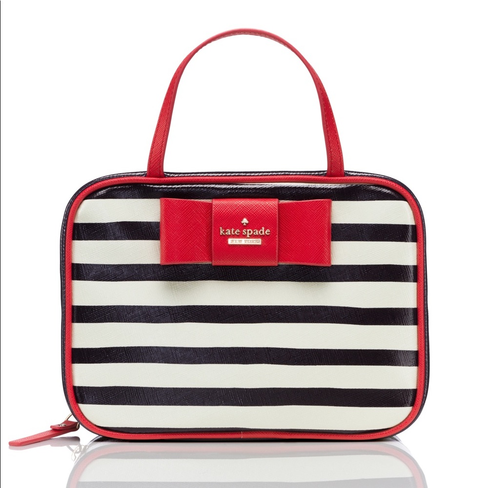 Julia Street Stripe Manuela Makeup Train Case Bag